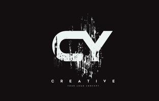 cy cy grunge borste brev logotyp design i vita färger vektorillustration. vektor
