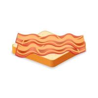 smörgås från färskt bröd med bacon illustration av snabbmat måltid vektor