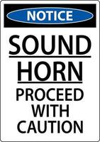 ljud horn fortsätt med meddelande tecken på vit bakgrund vektor