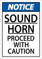 ljud horn fortsätt med meddelande tecken på vit bakgrund vektor