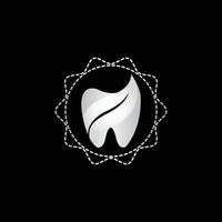 abstrakter zahnärztlicher Logo-Designvektor mit weißen Zähnen vektor