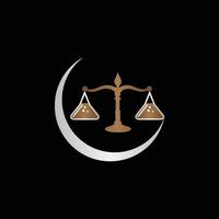 advokatbyrå symboler med skalor av rättvisa vektor