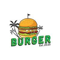 inspiration för design av burgerlogotyp. humbergers logotyp vektor