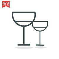 Symbolsatz für Alkohol und Cocktails. Sammlung linearer einfacher Web-Icons wie Gläser, Spirituosen, Bier, Bar, Champagner, Whiskey, Wein usw. editierbarer Vektorstrich. vektor