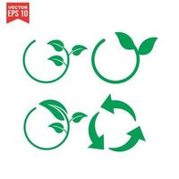 Recycling-Symbol, Recycling-Symbolvektor, im trendigen flachen Stil isoliert auf weißem Hintergrund. Symbolbild recyceln, Symbolillustration recyceln vektor