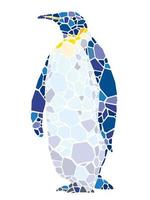 Mosaikpinguin lokalisiert auf einem weißen Hintergrund. vektor