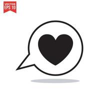 svart hjärta ikon på vit bakgrund. kärlek logotyp hjärta illustration. vektor