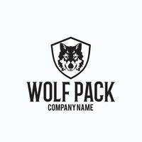 Inspiration für das exklusive Logo-Design des Wolfsrudels vektor