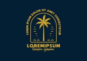Goldfarbe der Kokospalme mit Lorem-Ipsum-Text vektor