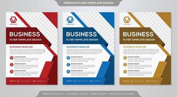 Satz von Business-Flyer-Template-Design mit abstraktem Konzept und minimalistischem Layout vektor