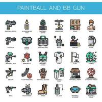 Paintball und BB Gun, Thin Line und Pixel Perfect Icons vektor
