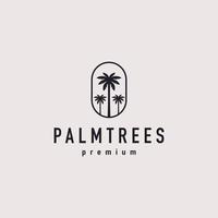 vintage palmträd hipster logotyp vektor logotyp design inspiration