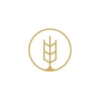Logo-Vektor-Design-Inspiration für Getreide und Weizen im Linienstil vektor