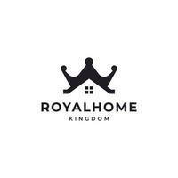 König Königin Krone Haus Immobilien Gebäude Wohnung Premium-Logo-Vektor-Design-Inspiration vektor