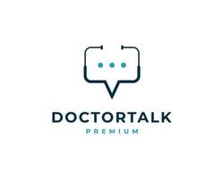 Arzt-Chat-Gesprächsberatung mit Stethoskop-Logo-Vektor-Design-Inspiration vektor