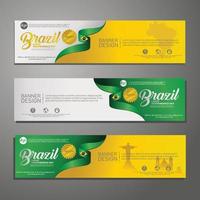set banner design vorlage unabhängigkeitstag brasilien modernen hintergrund vektor