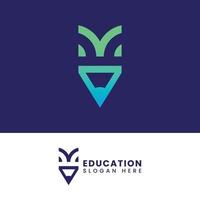 abstrakt modern pedagogisk logotypdesign, färgglad gradientutbildningslogotypdesign vektor