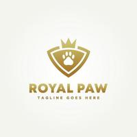 royal paw pet shop minimalistisches line art logo vektor