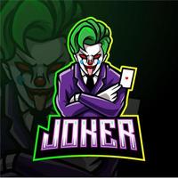 Joker-Clown-Maskottchen. Esport-Logo-Design vektor