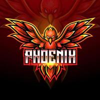 phoenix maskot. esport-logotypdesign vektor