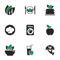 Symbole für vegetarisches Themenrestaurant. weißer Hintergrund vektor