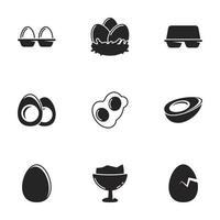 ikoner för tema ägg. vit bakgrund vektor