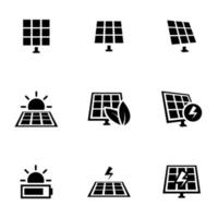 ikoner för tema solpaneler, vektor, ikon, set. vit bakgrund vektor