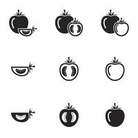 Sammlung von Symbolen, Tomate. Vektor, Satz, isoliert vektor