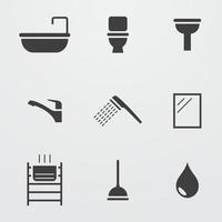 Vektorillustration zum Thema Badezimmer- und Toilettensymbole vektor