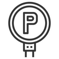 Parkschild Linie Symbol Logo Vektor