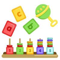 babys und ihre spielzeuge clipart vektor