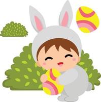 påsk outfit bunny kanin firande semester clipart vektor