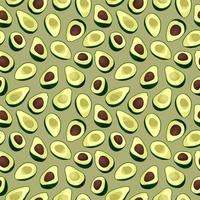 vektor seamless mönster av avokado halvor, abstrakt bakgrund, tapeter. naturlig ekologisk mat illustration, saftiga frukter