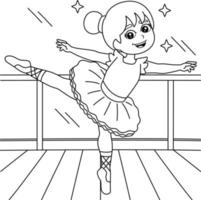 Tanzendes Ballerina-Mädchen zum Ausmalen für Kinder vektor