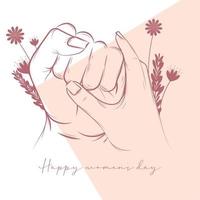 Happy Woman Day Illustration Hand mit geschlossenem Handgestenvektor vektor