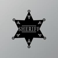 västra sheriff marskalk badge stjärna siluett. vektor