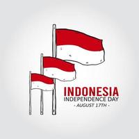 glückliche indonesische unabhängigkeitstag-vektorillustration. geeignet für grußkartenposter und banner vektor