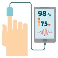 Medizinisches Pulsoximeter-Smartphone. vektor