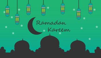 ramadan kareem banner bakgrundsmall med grön färg. vektor illustration