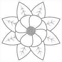 Malbuch Magnolienblüte. Vektor-Illustration vektor