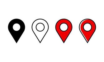 Karten-Locator-Pin-Icon-Set. Locator Marketr Icon-Sammlung in solidem, umrissenem, farbig umrissenem und linearem Stil. perfekt für Karten-App-Design-Element.