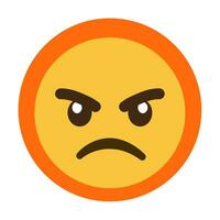 ein wütendes oder unzufriedenes Gesicht Emoji. vektor