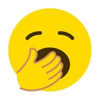 Emoji mit emotionalem Gesicht, das wegen Schläfrigkeit gähnt vektor