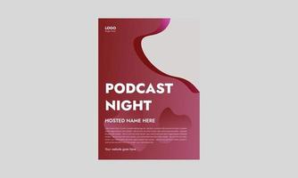 Design von Pod-Cast-Flyer-Vorlagen. Talkshow-Podcast-Flyer-Design. Podcast-Geschäftskanal für Vorlage. Cover, Größe A4, Flyer-Design vektor