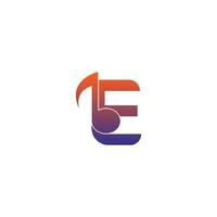 buchstabe e logo symbol mit symbolvorlage für das design von musiknoten