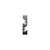 Buchstabe i Logo-Symbol mit Hand-Design-Symbol-Vorlage vektor