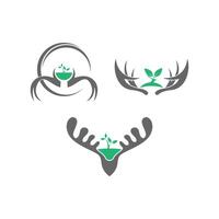 hjorthorn logotyp ikon illustration design vektor