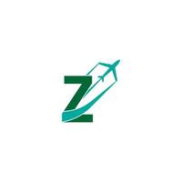 Buchstabe z mit Flugzeug-Logo-Icon-Design-Vektor vektor