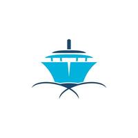 Kreuzfahrtschiff-Logo-Icon-Design-Vorlagenvektor vektor