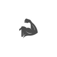 Nummer 1 Logo-Symbol mit Muskelarm-Designvektor vektor